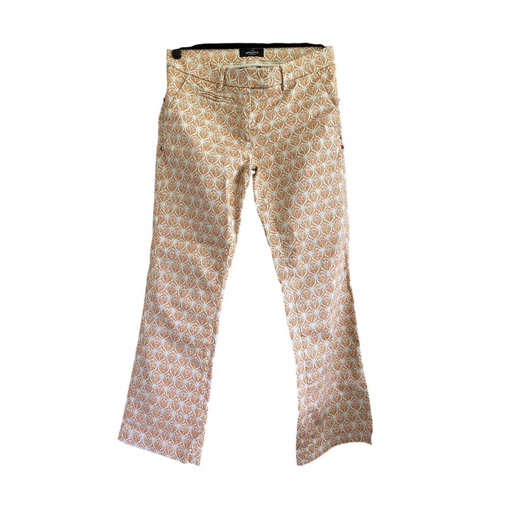 Mason's Orange Print Cropped Trumpet Leg Trousers Size 4